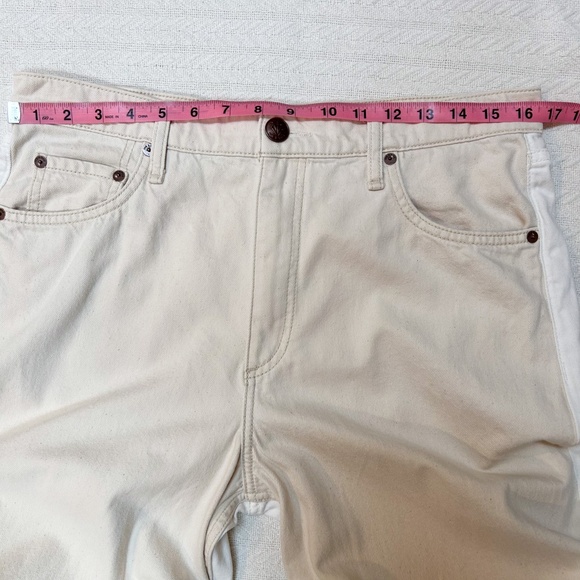 RAG & BONE Two Tone Ultra Wide Leg Jeans high-rise ECRU white/cream - sz 31 - Picture 7 of 16
